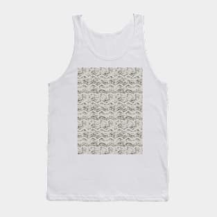 Zig zag concrete woodblock print beige Tank Top